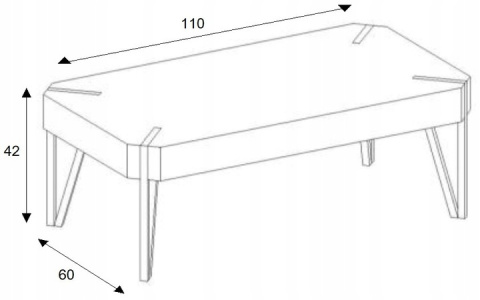ŁAWA EMILY MDF laminat DĄB SAN REMO / stal malowana CZARNY 110x60 Halmar ŁAWA EMILY MDF laminat DĄB SAN REMO / stal malowana CZARNY 110x60 Halmar