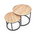 ŁAWA OKRĄGŁA ZESTAW 2 szt. OREO MDF okleinowany DĄB SAN REMO / stal malowana proszkowo CZARNY fi53 Halmar ŁAWA OKRĄGŁA ZESTAW 2 szt. OREO MDF okleinowany DĄB SAN REMO / stal malowana proszkowo CZARNY fi53 Halmar