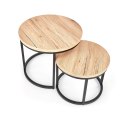 ŁAWA OKRĄGŁA ZESTAW 2 szt. OREO MDF okleinowany DĄB SAN REMO / stal malowana proszkowo CZARNY fi53 Halmar ŁAWA OKRĄGŁA ZESTAW 2 szt. OREO MDF okleinowany DĄB SAN REMO / stal malowana proszkowo CZARNY fi53 Halmar