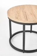 ŁAWA OKRĄGŁA ZESTAW 2 szt. OREO MDF okleinowany DĄB SAN REMO / stal malowana proszkowo CZARNY fi53 Halmar ŁAWA OKRĄGŁA ZESTAW 2 szt. OREO MDF okleinowany DĄB SAN REMO / stal malowana proszkowo CZARNY fi53 Halmar