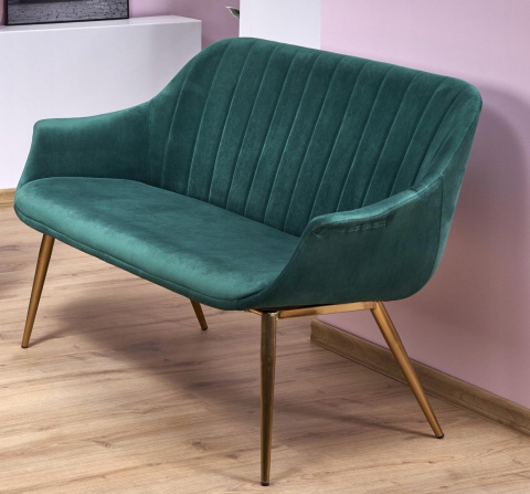 Halmar sofa ELEGANCE 2 XL tapicerka tkanina - ciemny zielony, nogi - stal malowana złote Halmar sofa ELEGANCE 2 XL tapicerka tkanina - ciemny zielony, nogi - stal malowana złote