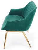 Halmar sofa ELEGANCE 2 XL tapicerka tkanina - ciemny zielony, nogi - stal malowana złote