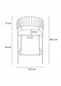 King Home Hoker MARGO 65 brudny róż - welur, podstawa złota metal