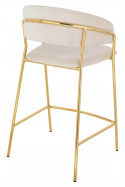 HOKER TAPICEROWANY KRZESŁO BAROWE MARGO 65 BEŻOWY - WELUR PODSTAWA METALOWA ZŁOTA połysk King Home HOKER TAPICEROWANY KRZESŁO BAROWE MARGO 65 BEŻOWY - WELUR PODSTAWA METALOWA ZŁOTA połysk King Home