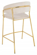 HOKER TAPICEROWANY KRZESŁO BAROWE MARGO 65 BEŻOWY - WELUR PODSTAWA METALOWA ZŁOTA połysk King Home HOKER TAPICEROWANY KRZESŁO BAROWE MARGO 65 BEŻOWY - WELUR PODSTAWA METALOWA ZŁOTA połysk King Home