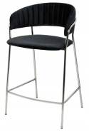 HOKER KRZESŁO BAROWE MARGO 65 TAPICERKA CZARNY WELUR PODSTAWA CHROMOWANA METALOWA King Home HOKER KRZESŁO BAROWE MARGO 65 TAPICERKA CZARNY WELUR PODSTAWA CHROMOWANA METALOWA King Home