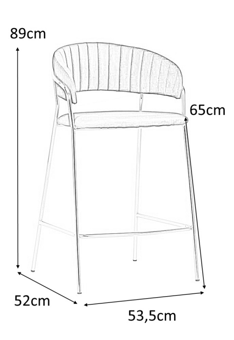 HOKER TAPICEROWANY KRZESŁO BAROWE MARGO 65 CZARNY - WELUR PODSTAWA METALOWA ZŁOTA King Home HOKER TAPICEROWANY KRZESŁO BAROWE MARGO 65 CZARNY - WELUR PODSTAWA METALOWA ZŁOTA King Home