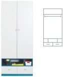 Meblar MOBI System (A) - Zestaw mebli młodzieżowych - 6 el. - szafa, dwa regały, biurko, komoda, półka Meblar MOBI System (A) - Zestaw mebli młodzieżowych - 6 el. - szafa, dwa regały, biurko, komoda, półka
