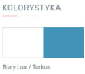 REGAŁ MOBI System MO3 Meblar - Biały Lux / Turkus regał z wnęką szafką szufladami PŁYTA LAMINOWANA MEBLE MŁODZIEŻOWE