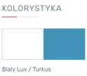 REGAŁ Z SZUFLADĄ MEBLE MŁODZIEŻOWE MOBI System MO5 Meblar - Biały Lux / Turkus - regał z szafkami i szufladą PŁYTA LAMINOWANA