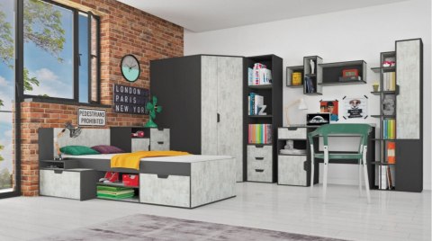 SZAFA NAROŻNA MEBLE MŁODZIEŻOWE Meblar NANO System NA1 - Grafit / Enigma PŁYTA LAMINOWANA OBRZEŻA WZMOCNIONE ABS PÓŁKI SZUFLADY SZAFA NAROŻNA MEBLE MŁODZIEŻOWE Meblar NANO System NA1 - Grafit / Enigma PŁYTA LAMINOWANA OBRZEŻA WZMOCNIONE ABS PÓŁKI SZUFLADY