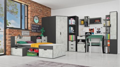 REGAŁ MEBLE MŁODZIEŻOWE Z PÓŁKAMI I DRZWIAMI NANO System NA4 Meblar - Grafit / Enigma PŁYTA LAMINOWANA OBRZEŻA ABS REGAŁ MEBLE MŁODZIEŻOWE Z PÓŁKAMI I DRZWIAMI NANO System NA4 Meblar - Grafit / Enigma PŁYTA LAMINOWANA OBRZEŻA ABS