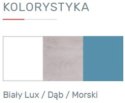 SZAFKA RTV STOJĄCA MŁODZIEŻOWA PLANET System PL10 Meblar - Biały Lux /Dąb /Morski szafka z szufladą półkami LAMINAT OBRZEŻA RTV