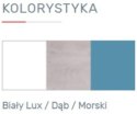 SZAFA NAROŻNA GARDEROBA MEBLE MŁODZIEŻOWE Meblar PLANET System PL2 - Biały Lux / Dąb / Morski PŁYTA LAMINOWANA OBRZEŻA ABS