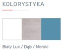 SZAFA DWUDRZWIOWA MEBLE MŁODZIEŻOWE PÓŁKI SZUFLADA DRĄŻEK Meblar PLANET System PL3 - Biały Lux / Dąb / Morski PŁYTA LAMINOWANA