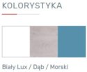 REGAŁ Z PÓŁKAMI MEBLE MŁODZIEŻOWE PLANET System PL5 Meblar -Biały / Dąb / Morski- regał z półkami i szafkami LAMINAT OBRZEŻA ABS