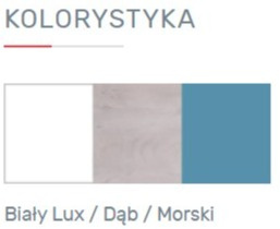 REGAŁREGAŁ MŁODZIEŻOWY Z SZUFLADAMI I PÓŁKAMI PLANET System PL6 Meblar - Biały Lux / Dąb / Morski PŁYTA LAMINOWANA OBRZEŻA ABS REGAŁREGAŁ MŁODZIEŻOWY Z SZUFLADAMI I PÓŁKAMI PLANET System PL6 Meblar - Biały Lux / Dąb / Morski PŁYTA LAMINOWANA OBRZEŻA ABS