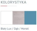 REGAŁ Z PÓŁKAMI I SZUFLADAMI MEBLE MŁODZIEŻOWE PLANET System PL7 Meblar - Biały Lux / Dąb / Morski PŁYTA LAMINOWANA OBRZEŻA ABS