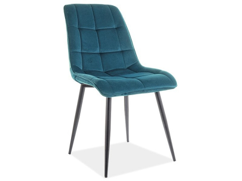 SIGNAL KRZESŁO CHIC MATT VELVET 77 CZARNY STELAŻ / TURKUS SIGNAL KRZESŁO CHIC MATT VELVET 77 CZARNY STELAŻ / TURKUS