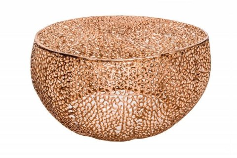 Invicta Interior INVICTA stolik LEAF 80 miedziany - metal fi 80x40 - plecionka, ława do salonu Invicta Interior INVICTA stolik LEAF 80 miedziany - metal fi 80x40 - plecionka, ława do salonu