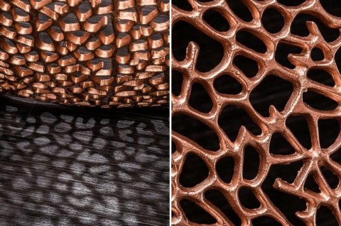 Invicta Interior INVICTA stolik LEAF 80 miedziany - metal fi 80x40 - plecionka, ława do salonu Invicta Interior INVICTA stolik LEAF 80 miedziany - metal fi 80x40 - plecionka, ława do salonu