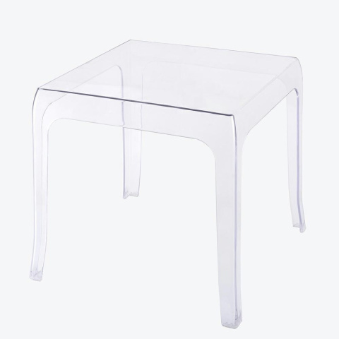 STOLIK BEZBARWNY KWADRATOWY GHOST transparentny - poliwęglan King Home 42x42 LEKKI I WYTRZYMAŁY MOŻNA SZTAPLOWAĆ STOLIK BEZBARWNY KWADRATOWY GHOST transparentny - poliwęglan King Home 42x42 LEKKI I WYTRZYMAŁY MOŻNA SZTAPLOWAĆ