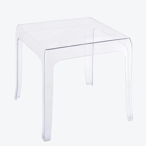 STOLIK BEZBARWNY KWADRATOWY GHOST transparentny - poliwęglan King Home 42x42 LEKKI I WYTRZYMAŁY MOŻNA SZTAPLOWAĆ STOLIK BEZBARWNY KWADRATOWY GHOST transparentny - poliwęglan King Home 42x42 LEKKI I WYTRZYMAŁY MOŻNA SZTAPLOWAĆ