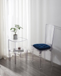 King Home Stolik VISION transparentny - poliwęglan z półką na drobiazgi 40x34,5 lekki i wytrzymały