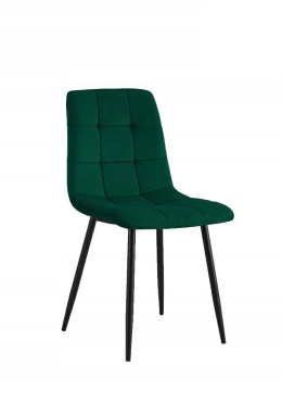MODESTO krzesło CARLO zielone - welur, nogi metal czarne