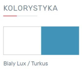 Meblar MOBI System MO11 - Bialy Lux / Turkus - biurko młodzieżowe z szufladami Meblar MOBI System MO11 - Bialy Lux / Turkus - biurko młodzieżowe z szufladami