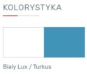 SZAFKA RTV KOMODA NISKA MEBLE MŁODZIEŻOWE MOBI System MO12 Meblar - Biały Lux / Turkus szafka RTV pod telewizor PŁYTA LAMINOWANA