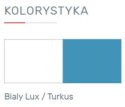 REGAŁ Z SZUFLADAMI MEBLE MŁODZIEŻOWE MOBI System MO6 Meblar - Biały Lux / Turkus - regał z półkami i szufladami PŁYTA LAMINOWANA