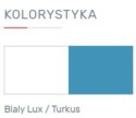 REGAŁ SZAFKA Z SZUFLADAMI MOBI System MO8 Meblar - Bialy Lux / Turkus - MEBLE MŁODZIEŻOWE szafka z półkami i szufladami