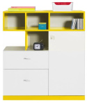 KOMODA MOBI System MO9 Meblar - Biały Lux / Żółty MEBLE MŁODZIEŻOWE - komoda z półkami i pojemnymi szufladami PŁYTA LAMINOWANA KOMODA MOBI System MO9 Meblar - Biały Lux / Żółty MEBLE MŁODZIEŻOWE - komoda z półkami i pojemnymi szufladami PŁYTA LAMINOWANA