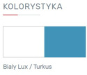 KOMODA MOBI System MO9 Meblar - Biały Lux / Turkus MEBLE MŁODZIEŻOWE - komoda z półkami i pojemnymi szufladami PŁYTA LAMINOWANA