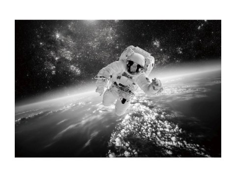 SIGNAL OBRAZ COSMONAUT 120X80 - obraz na szkle hartowanym - kosmonauta, czarno biały SIGNAL OBRAZ COSMONAUT 120X80 - obraz na szkle hartowanym - kosmonauta, czarno biały