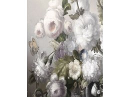 OBRAZ FLOWERS II 80X120 - obraz na szkle hartowanym - białe kwiaty