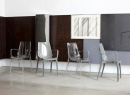 SCAB Design Krzesło Vanity Arm transparentne z podłokietnikami - poliwęglan - do użytku wewnetrznego i zewnętrznego