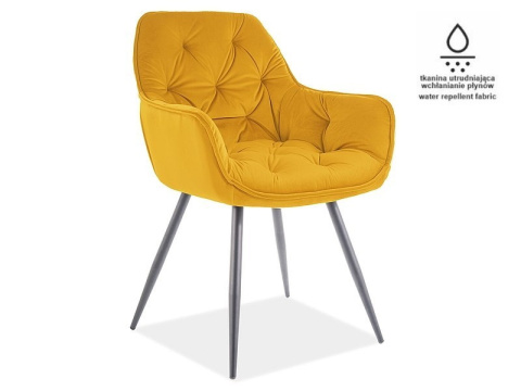 SIGNAL KRZESŁO CHERRY MATT VELVET 48 CZARNY STELAŻ / ŻÓŁTY SIGNAL KRZESŁO CHERRY MATT VELVET 48 CZARNY STELAŻ / ŻÓŁTY