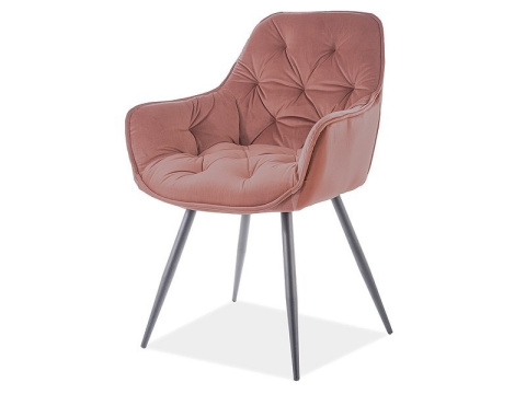SIGNAL KRZESŁO CHERRY MATT VELVET 63 CZARNY STELAŻ / ANTYCZNY RÓŻ SIGNAL KRZESŁO CHERRY MATT VELVET 63 CZARNY STELAŻ / ANTYCZNY RÓŻ