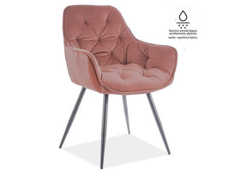 SIGNAL KRZESŁO CHERRY MATT VELVET 63 CZARNY STELAŻ / ANTYCZNY RÓŻ SIGNAL KRZESŁO CHERRY MATT VELVET 63 CZARNY STELAŻ / ANTYCZNY RÓŻ