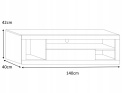 SIGNAL SZAFKA RTV ARTE PŁYTA MELAMINOWANA DĄB WOTAN / BIAŁY MAT 140x40 - stojąca szafka pod telewizor