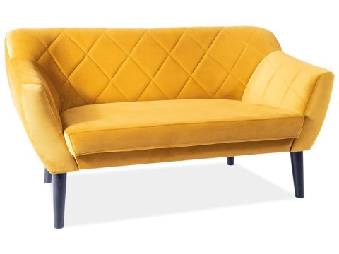 SOFA KARO 2 VELVET KOLOR CURRY BLUVEL 68 / WENGE - dwuosobowa kanapa żółta