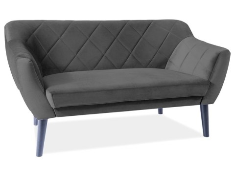 SOFA KARO 2 VELVET KOLOR CZARNY BLUVEL 19 / WENGE - dwuosobowa kanapa czarna SOFA KARO 2 VELVET KOLOR CZARNY BLUVEL 19 / WENGE - dwuosobowa kanapa czarna