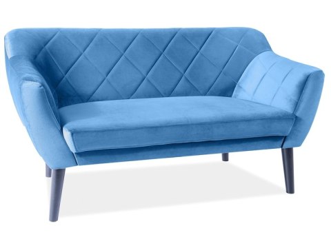 SOFA KARO 2 VELVET KOLOR GRANATOWY BLUVEL 86 / WENGE - dwuosobowa kanapa niebieska