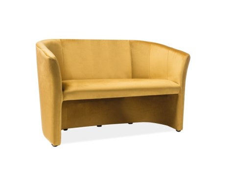 SOFA TM-2 VELVET CURRY BLUVEL 68 / WENGE - żółta - kanapa dwuosobowa