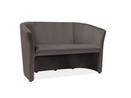 SOFA TM-2 VELVET SZARA BLUVEL 14 / WENGE - kanapa dwuosobowa