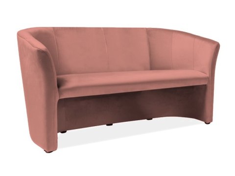 SOFA TM-3 VELVET ANTYCZNY RÓŻ BLUVEL 52 / WENGE - kanapa trzyosobowa, jasny róż