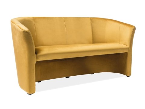 SOFA TM-3 VELVET CURRY BLUVEL 68 / WENGE - kanapa trzyosobowa żółta