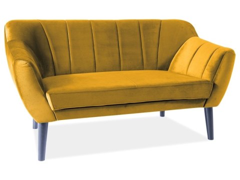 SOFA TREFL 2 VELVET KOLOR CURRY BLUVEL 68 / WENGE - kanapa dwuosobowa miodowa / musztardowa SOFA TREFL 2 VELVET KOLOR CURRY BLUVEL 68 / WENGE - kanapa dwuosobowa miodowa / musztardowa